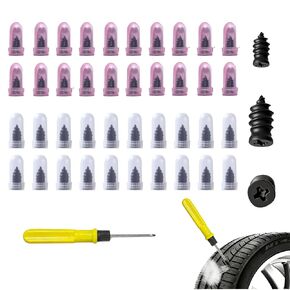 Tire Repair Screws, 40 Pcs Vacuum Tire Repair Rubber Nail Plug Kit with 2 Sizes, Tire Patch Kit and Screwdriver, Fast Self-Service Tool for Car, Truck, Motorcycle in Kuwait