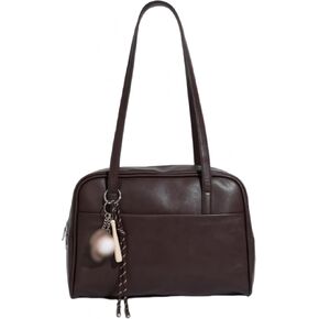 حقيبة كتف عتيقة للنساء، حقائب مدرسية يابانية بنية لطيفة، حقائب يد من الجلد الناعم Y2K، مصمم محفظة مربعة جمالية عصرية بسحاب in Kuwait