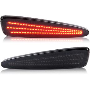 مصابيح علامة جانبية LED كهرمانية متوافقة مع 2005-2013 تشيفي كورفيت C6، مصابيح علامة المصد الأمامي وعلامات جانبية للحاجز وعدسة مدخنة، قطعتان in Kuwait