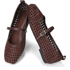 أحذية مسطحة للنساء ماري جين أحذية شبكية باليه قابلة للطي مسطحة للنساء بمقدمة مربعة منسوجة مريحة وأنيقة للمكتب حذاء كاجوال in Kuwait