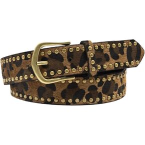 Leather Leopard Women Belt Fashion Gold Buckle Cheetah Print Belts for Jeans Dress in Saudi Arabia