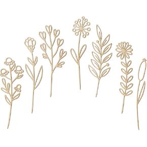 الزهور الخشبية زهرة برية جدار ديكور بوهو الخشب باقة الزهور مع ينبع للحرف اليدوية 7 أجهزة الكمبيوتر الملونة الأزهار الحضانة جدار الفن القواطع الشارات DIY بها بنفسك طفلة غرفة نوم ديكور المنزل هدية عيد ميلاد in Kuwait