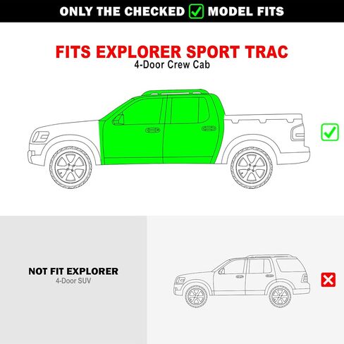 Tuxtreme Running Boards 6 inches Matte Black Compatible with Ford Explorer Sport Trac 2007-2010 Crew Cab Stainless Steel (Nerf Bars Side Steps Side Bars) in Kuwait