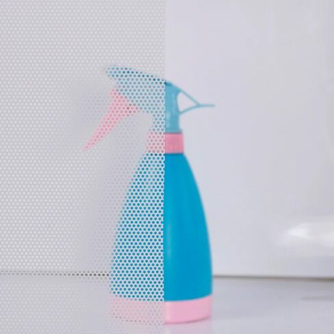 LZLRUN One Way Perforated White Vinyl Privacy Window Film Adhesive Glass Wrap Roll (12" x 48") in Saudi Arabia