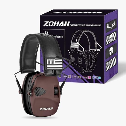 ZOHAN UPGRATED EM054 Electronic Shooting Ear Protection with 4X Sound Amplification, Slim Active Noise Reduction Earmuffs for Gun Range in Kuwait