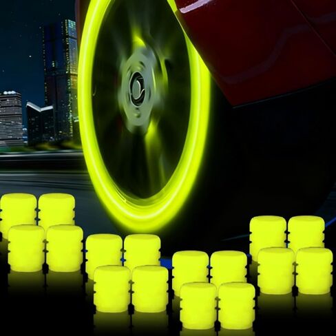 12PCS Fluorescent Tire Valve Stem Caps,Luminous Car Tire Air Cap,Corrosion Resistant Leak-Proof Wheel Valve Cover,Universal for Cars,Trucks,Bikes,Motorcycles,Bicycles,Green in Saudi Arabia