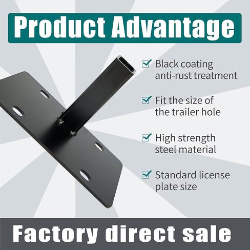 Legines Hitch Mount License Plate Holder Bracket – Heavy-Duty 5.2 mm Steel, Compatible with 2-inch Hitch Receivers，Anti-Rust Coating, No-Drill Universal Fit for Truck/SUV/RV Receiver in Saudi Arabia