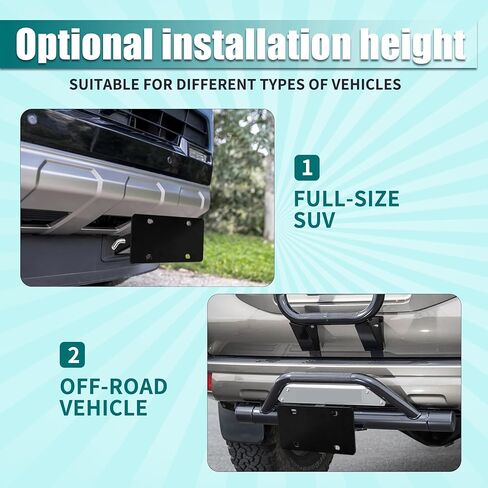 Legines Hitch Mount License Plate Holder Bracket – Heavy-Duty 5.2 mm Steel, Compatible with 2-inch Hitch Receivers，Anti-Rust Coating, No-Drill Universal Fit for Truck/SUV/RV Receiver in Saudi Arabia