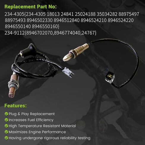 234-9112 & 234-4305 2 قطعة مستشعر الأكسجين O2 المنبع متوافق مع Toyota Corolla 2009-2014 Matrix 2011-2014 1.8L L4 يستبدل 8946702070 8946512840 in Kuwait