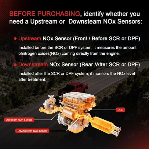 12680215 12680619 NOx Sensor Compatible with Chevrolet 2018-2019 Silverado 2500 6.6L Diesel, Upgrade Nitrogen Oxide Sensor Fits for Chevy 18-19 Silverado 3500 6.6L Diesel Truck, Replace OE# 12718742 in Kuwait