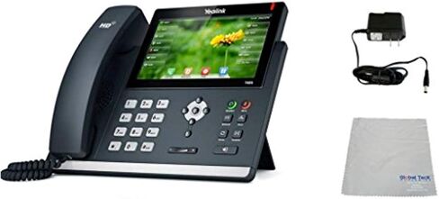 حزمة هاتف مكتب Yealink T48S SIP POE مع مصدر طاقة وقماش من الألياف الدقيقة - تتطلب خدمات VoIP أو خدمات سحابية (حزمة بلوتوث T48S) in Saudi Arabia
