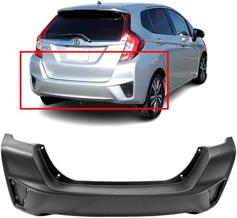 FitParts Compatible With Rear Bumper Cover 2015 2016 2017 Honda Fit Hatchback 15 16 17. New, Primed & Ready for Paint. W/O Parking Aid Sensor Holes. HO1100287 04715T5RA00ZZ in Saudi Arabia