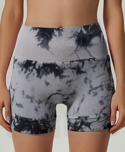 Women's Tie-Dye Scrunch Butt Lifting Workout Shorts - Seamless Yoga Biker Shorts for Gym, Running, Cycling & Daily Fitness in Saudi Arabia
