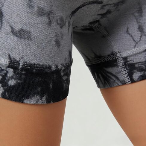 Women's Tie-Dye Scrunch Butt Lifting Workout Shorts - Seamless Yoga Biker Shorts for Gym, Running, Cycling & Daily Fitness in Saudi Arabia