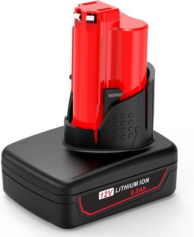 بطارية 6000 مللي أمبير M12 12 فولت واستبدال شاحن سريع 12 فولت لأدوات الطاقة اللاسلكية Milwaukee M12 XC 48-11-2401، 48-11-2402، 48-11-2440، 48-11-2411، C12 B، C12 BX in Kuwait