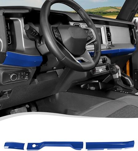 غطاء لوحة أجهزة القياس المركزية من Voodola متوافق مع ملحقات Ford Bronco 2021 2022 2023 2024 2025، ألياف الكربون in Saudi Arabia