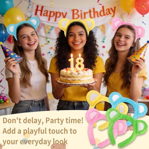 4PCS Colorful Bear Headbands for Women - Ideal for Halloween, Cosplay, Party, Festivals & Daily Fashion in Kuwait