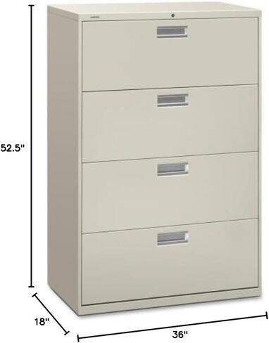 HON 600 Series Standard Lateral Files w/Locks-4 Drawer Lateral File W/Lock, 36"x19-1/4"x53-1/4", Putty in Kuwait