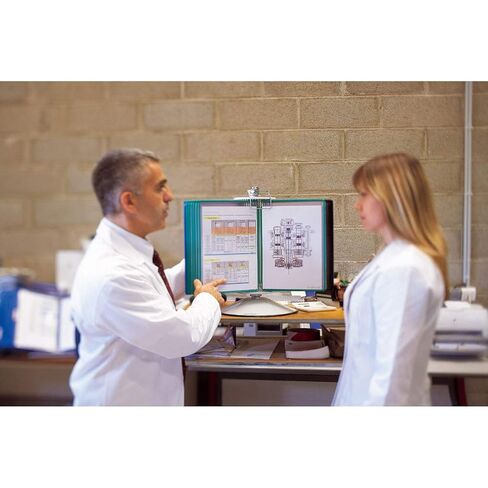 Tarifold Desktop Reference and Display System - 360° Rotation - Steel Rotary Base - 50 Assorted PVC Display Pockets - Letter Size - 100 Sheet Capacity (R295) in Kuwait