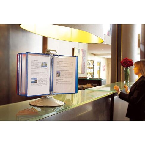Tarifold Desktop Reference and Display System - 360° Rotation - Steel Rotary Base - 50 Assorted PVC Display Pockets - Letter Size - 100 Sheet Capacity (R295) in Kuwait