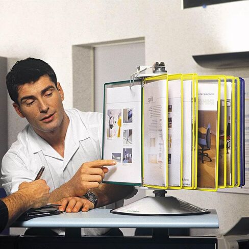 Tarifold Desktop Reference and Display System - 360° Rotation - Steel Rotary Base - 50 Assorted PVC Display Pockets - Letter Size - 100 Sheet Capacity (R295) in Kuwait