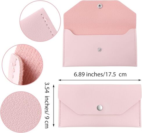 Teaaha Cash Wallet Genuine Leather Money Stuffing Wallets Organizer Reusable Budget Envelope Wallet Retro Clutch Wallets for Men Women Cash Check Billing, Minimalist Design (Pink) in Saudi Arabia