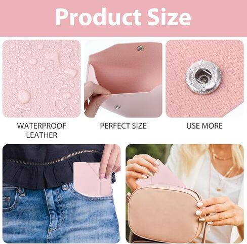 Teaaha Cash Wallet Genuine Leather Money Stuffing Wallets Organizer Reusable Budget Envelope Wallet Retro Clutch Wallets for Men Women Cash Check Billing, Minimalist Design (Pink) in Saudi Arabia