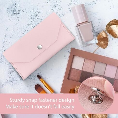 Teaaha Cash Wallet Genuine Leather Money Stuffing Wallets Organizer Reusable Budget Envelope Wallet Retro Clutch Wallets for Men Women Cash Check Billing, Minimalist Design (Pink) in Saudi Arabia