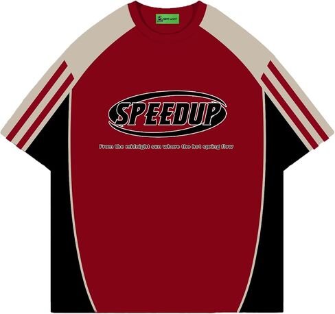 Graphic Tees Oversized Tshirts Y2k Shirts Unisex Streetwear Contrast Color Gersey Racing Tee Vintage Summer Tops in Kuwait