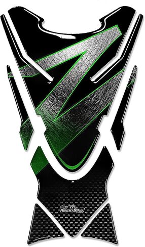 Resin Bike Motorcycle 3D Stickers Compatible with Kawasaki Z 750 and Z 1000 Green Metal. Tank Protector Protection from Bumps and Scratches. Serie Z Resin Stickers - Made in Italy in Saudi Arabia