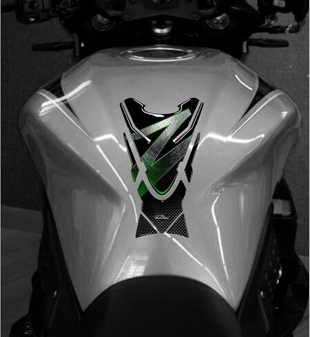 Resin Bike Motorcycle 3D Stickers Compatible with Kawasaki Z 750 and Z 1000 Green Metal. Tank Protector Protection from Bumps and Scratches. Serie Z Resin Stickers - Made in Italy in Saudi Arabia