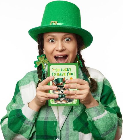 Treasure Cove St.Patrick's Day Cards with Envelopes Happy St. Patrick's Day Greeting Cards Green Animal Notecards for Irish Holiday Spring Party Supplies 12 Pcs in Kuwait