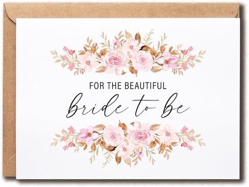 For The Beautiful Bride To Be Card - Bride Card - Floral Card - Bridal Shower card - Happy Wedding Card - Congrats Wedding Card - Card For Her in Saudi Arabia