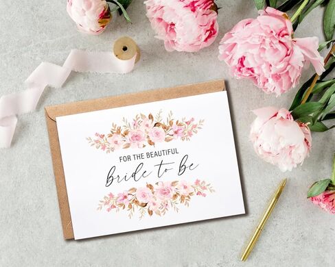 For The Beautiful Bride To Be Card - Bride Card - Floral Card - Bridal Shower card - Happy Wedding Card - Congrats Wedding Card - Card For Her in Saudi Arabia