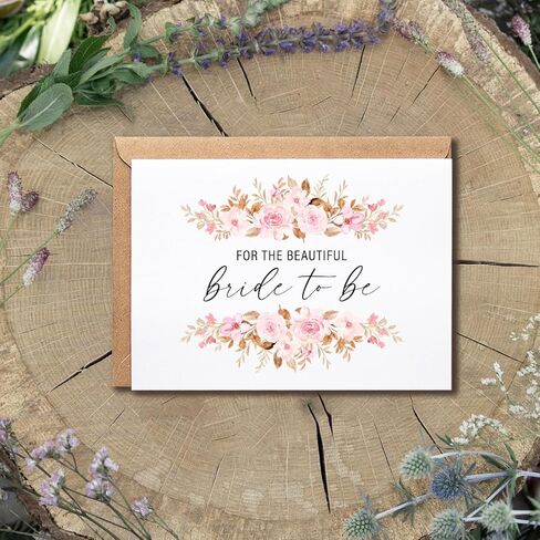 For The Beautiful Bride To Be Card - Bride Card - Floral Card - Bridal Shower card - Happy Wedding Card - Congrats Wedding Card - Card For Her in Saudi Arabia
