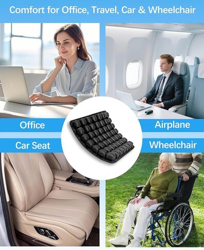 Inflatable Seat Cushion, Airplane Seat Cushion for Long Flights – Breathable 3D Air Cell Cushion，Suitable for Long Flights Office, Wheelchair, Cars,Easy to Carry in Kuwait