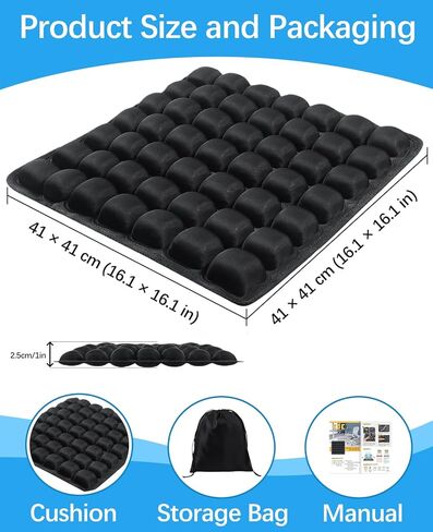 Inflatable Seat Cushion, Airplane Seat Cushion for Long Flights – Breathable 3D Air Cell Cushion，Suitable for Long Flights Office, Wheelchair, Cars,Easy to Carry in Kuwait