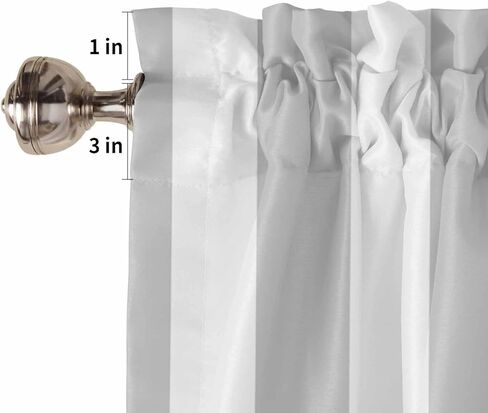 DecorLovee Grey Striped Curtain Valances for Windows Living Room, Modern Farmhouse Gray White Stripes Curtain Toppers and Valances for Bedroom, Rod Pocket Curtains Kitchen Valances 42"x12" in Saudi Arabia