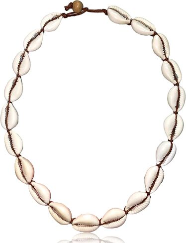 16" Mens and Womens Cut Cowrie Conch Shell Choker Hawaiian Style Surfer Shell Bead Tropical Beach Necklace From the Philippines. in Kuwait
