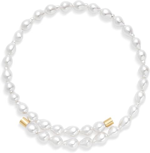 قلادة من اللؤلؤ الذهبي للنساء من لؤلؤ الباروك قلادة من لؤلؤ المياه العذبة مجوهرات لحفلات الزفاف in Kuwait