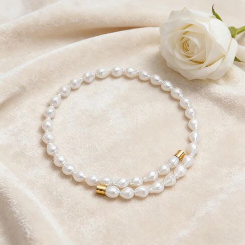 قلادة من اللؤلؤ الذهبي للنساء من لؤلؤ الباروك قلادة من لؤلؤ المياه العذبة مجوهرات لحفلات الزفاف in Kuwait