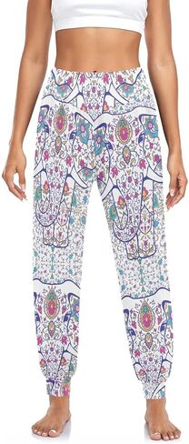 Women Yoga Pants High Waisted Stretch Loose Boho Trousers Sports Dance Harem Pants in Saudi Arabia