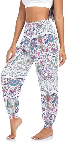 Women Yoga Pants High Waisted Stretch Loose Boho Trousers Sports Dance Harem Pants in Saudi Arabia