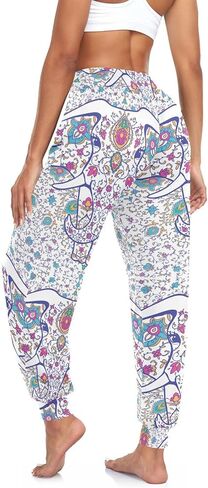 Women Yoga Pants High Waisted Stretch Loose Boho Trousers Sports Dance Harem Pants in Saudi Arabia
