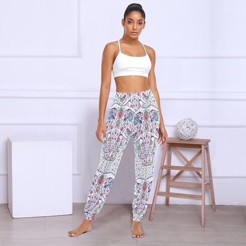 Women Yoga Pants High Waisted Stretch Loose Boho Trousers Sports Dance Harem Pants in Saudi Arabia