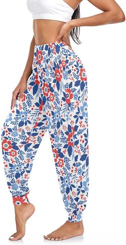 Women Yoga Pants High Waisted Stretch Loose Boho Trousers Sports Dance Harem Pants in Saudi Arabia