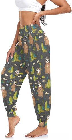 Women Yoga Pants High Waisted Stretch Loose Boho Trousers Sports Dance Harem Pants in Saudi Arabia