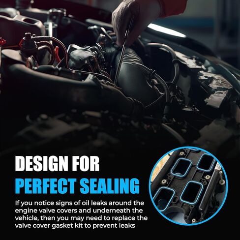 VS50805R Valve Cover & Intake Manifold Gasket Set Compatible with Chrysler 200 300 Dodge Challenger Charger Durango Jeep Cherokee Wrangler (+Intake Manifold Gasket Set) in Saudi Arabia