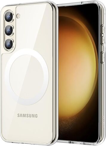 حافظة JETech مغناطيسية لهاتف Samsung Galaxy S23 مقاس 6.1 بوصة، متوافقة مع MagSafe، غطاء هاتف واقٍ مقاوم للصدمات، ظهر صلب غير أصفر من البولي كربونات (شفاف) in Saudi Arabia