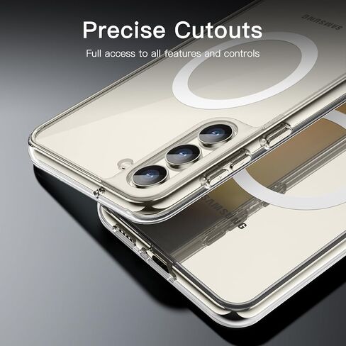 حافظة JETech مغناطيسية لهاتف Samsung Galaxy S23 مقاس 6.1 بوصة، متوافقة مع MagSafe، غطاء هاتف واقٍ مقاوم للصدمات، ظهر صلب غير أصفر من البولي كربونات (شفاف) in Saudi Arabia
